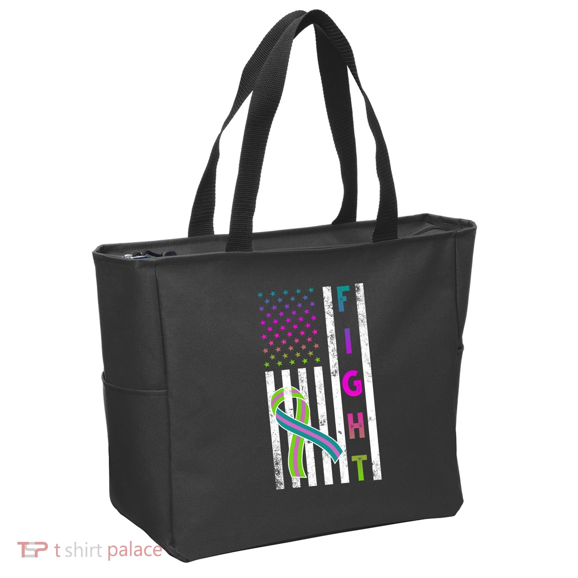 Fight Metastatic Breast Cancer American Flag Tote Bag