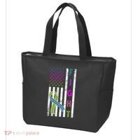 Fight Metastatic Breast Cancer American Flag Tote Bag thumb 3