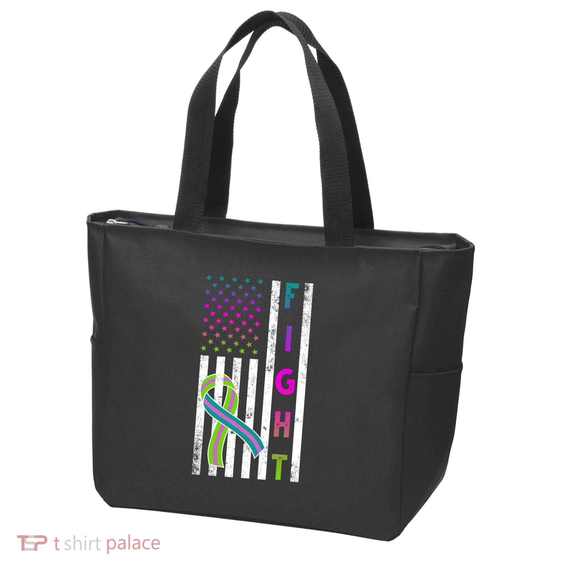 Fight Metastatic Breast Cancer American Flag Tote Bag