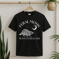 Feral Moms Build Character Raccoon T-Shirt thumb 2