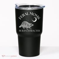 Feral Moms Build Character Raccoon Tumbler thumb 0