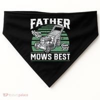 Father Mows Best Funny Lawn Mower Mowing Fathers Day Gift USA-Made Doggie Bandana thumb 0
