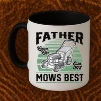 Father Mows Best Funny Lawn Mower Mowing Fathers Day Gift Coffee Mug thumb 2