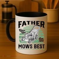 Father Mows Best Funny Lawn Mower Mowing Fathers Day Gift Coffee Mug thumb 4