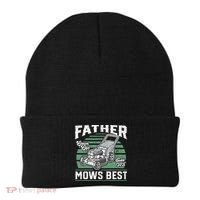 Father Mows Best Funny Lawn Mower Mowing Fathers Day Gift Beanie thumb 0