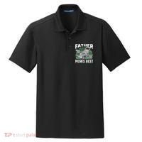 Father Mows Best Funny Lawn Mower Mowing Fathers Day Gift Dry Zone Grid Polo thumb 0