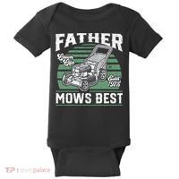 Father Mows Best Funny Lawn Mower Mowing Fathers Day Gift Baby Bodysuit thumb 0