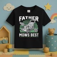 Father Mows Best Funny Lawn Mower Mowing Fathers Day Gift Toddler T-Shirt thumb 3
