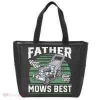 Father Mows Best Funny Lawn Mower Mowing Fathers Day Gift Tote Bag thumb 0