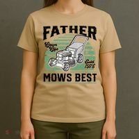 Father Mows Best Funny Lawn Mower Mowing Fathers Day Gift T-Shirt thumb 4