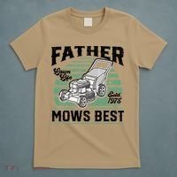 Father Mows Best Funny Lawn Mower Mowing Fathers Day Gift T-Shirt thumb 5