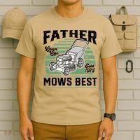 Father Mows Best Funny Lawn Mower Mowing Fathers Day Gift T-Shirt thumb 6