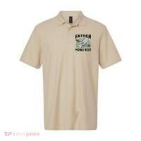 Father Mows Best Funny Lawn Mower Mowing Fathers Day Gift Polo thumb 0
