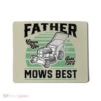 Father Mows Best Funny Lawn Mower Mowing Fathers Day Gift Mousepad thumb 0