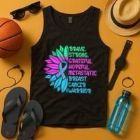 Funny Metastatic Breast Cancer Awareness Care Warrior Tank Top thumb 4