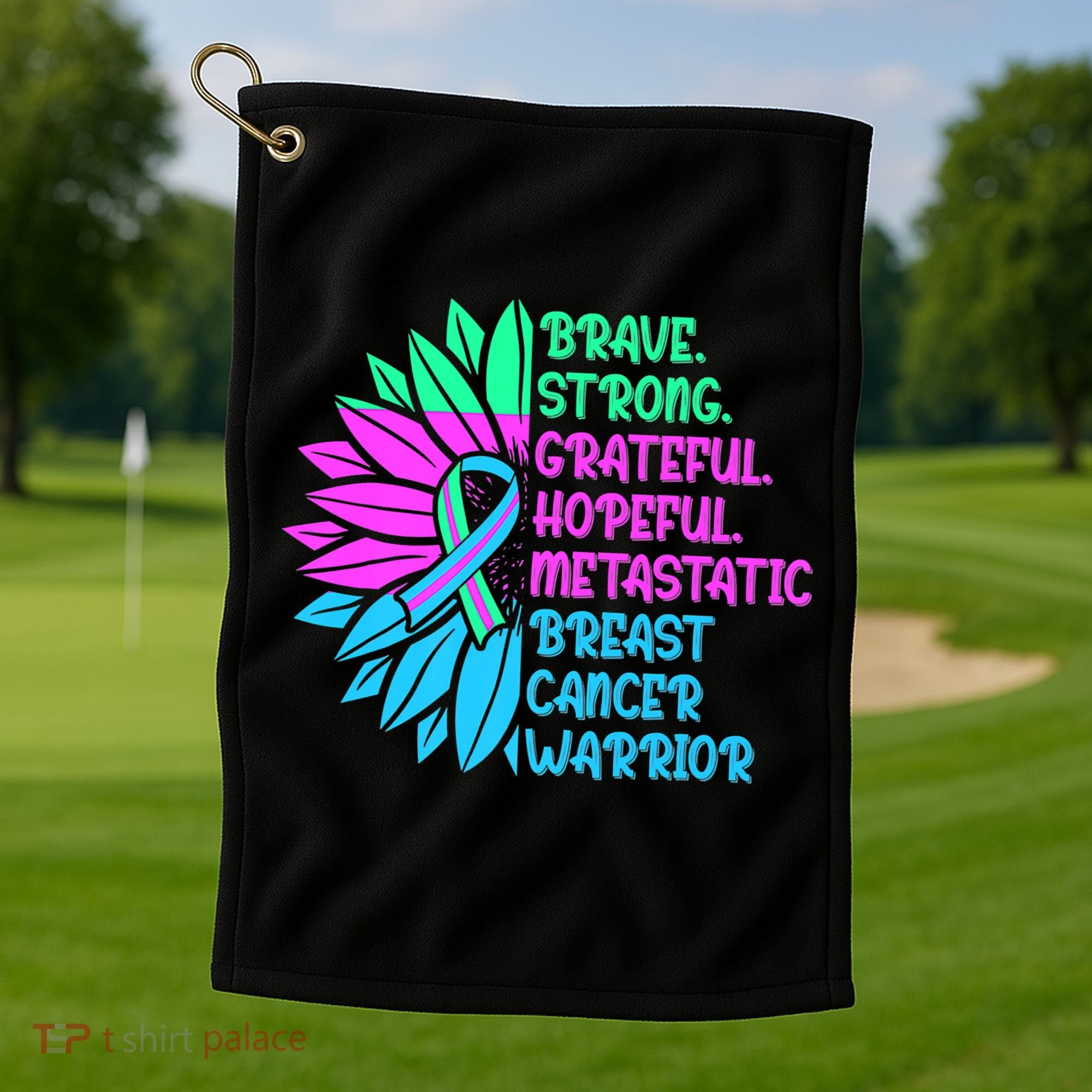 Funny Metastatic Breast Cancer Awareness Care Warrior Golf Towel
