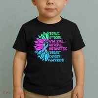 Funny Metastatic Breast Cancer Awareness Care Warrior Toddler T-Shirt thumb 2