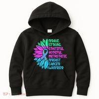 Funny Metastatic Breast Cancer Awareness Care Warrior Kids Hoodie thumb 0