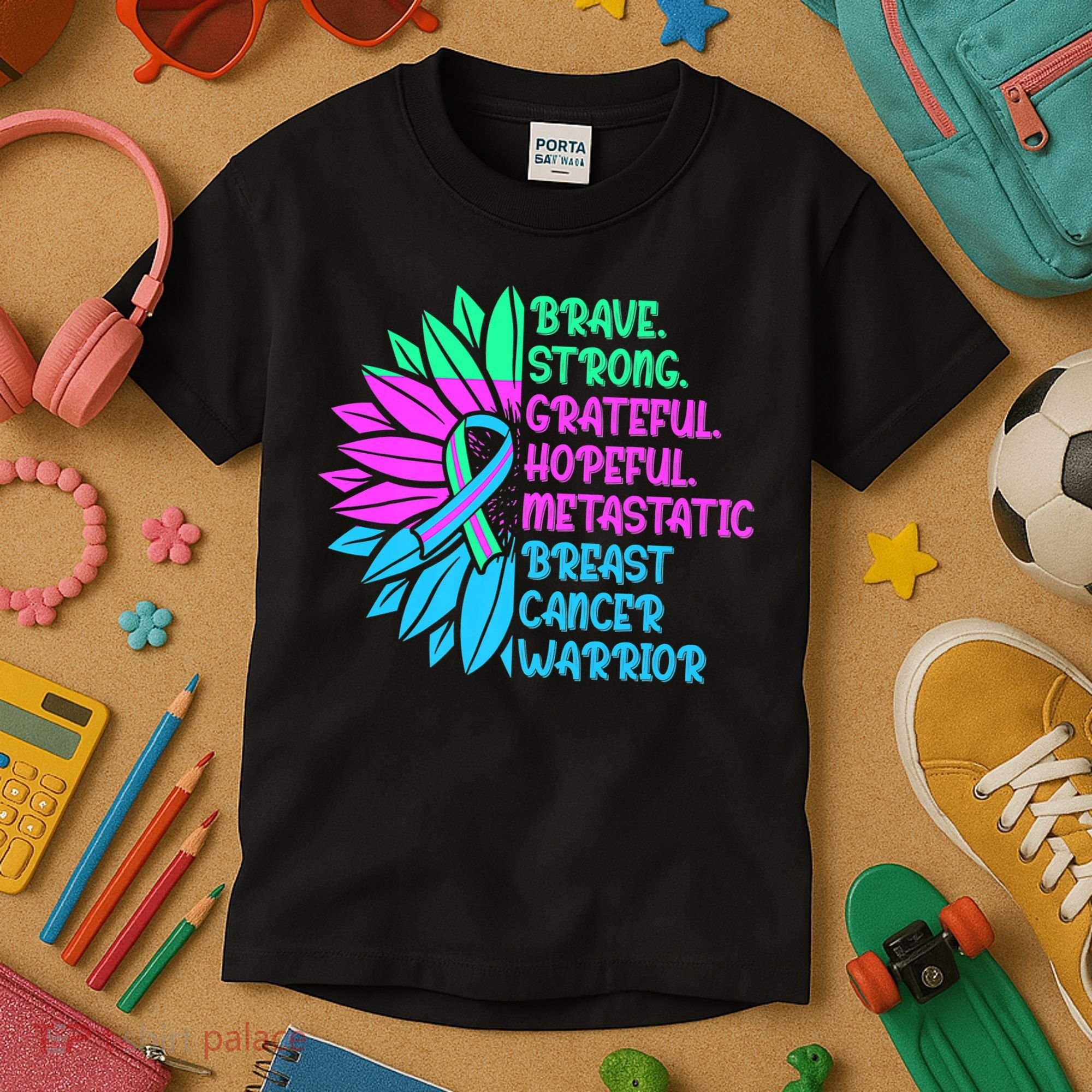 Funny Metastatic Breast Cancer Awareness Care Warrior Kids T-Shirt
