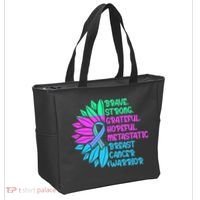 Funny Metastatic Breast Cancer Awareness Care Warrior Tote Bag thumb 2