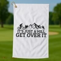 Funny Mountain Bike MTB Cycling Biking Biker Cyclist Gift Golf Towel thumb 1