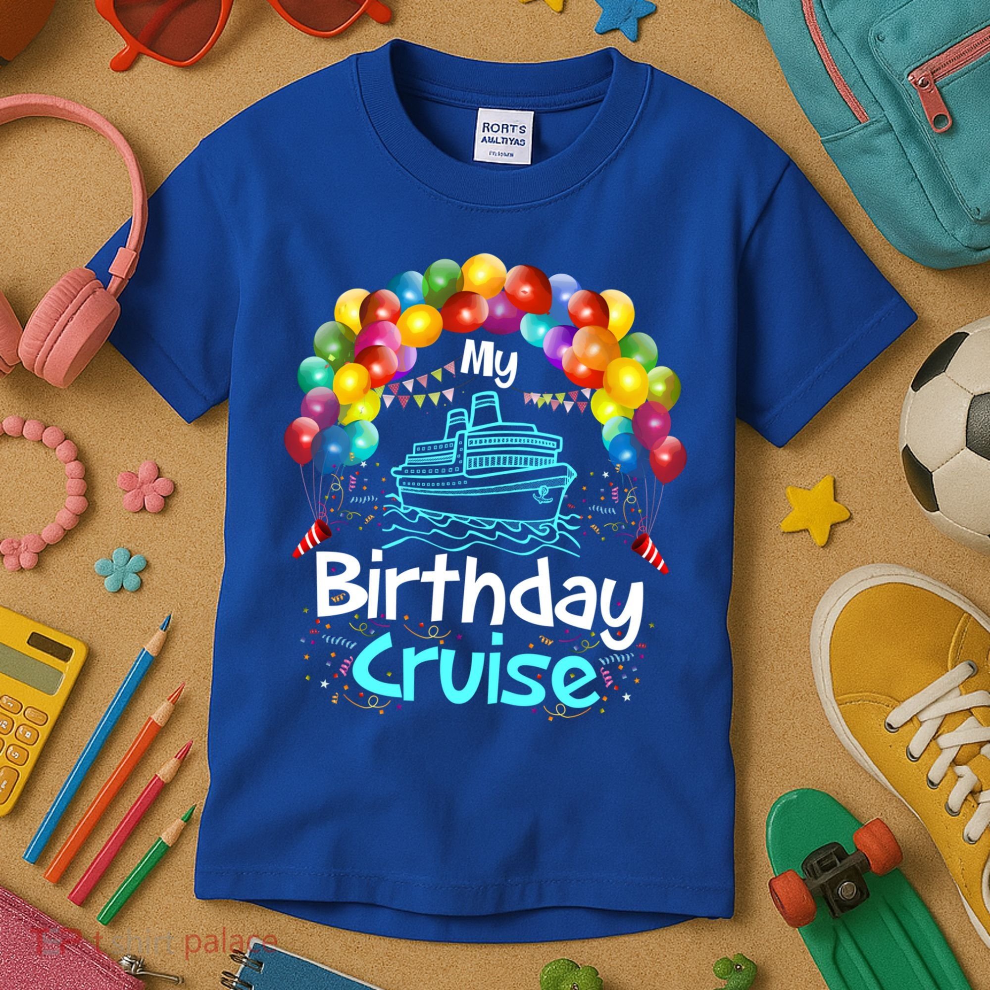 Festive My Birthday Cruise Ship Party And Gift Kids T-Shirt