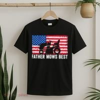 Father Mows Best Lawn Care Dad Mowing Patriotic FatherS Day T-Shirt thumb 2