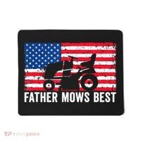 Father Mows Best Lawn Care Dad Mowing Patriotic FatherS Day Mousepad thumb 0