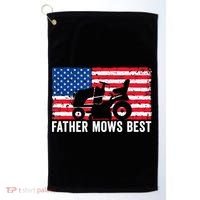 Father Mows Best Lawn Care Dad Mowing Patriotic FatherS Day Golf Towel thumb 0