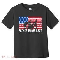 Father Mows Best Lawn Care Dad Mowing Patriotic FatherS Day Toddler T-Shirt thumb 0