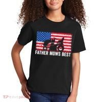 Father Mows Best Lawn Care Dad Mowing Patriotic FatherS Day Kids T-Shirt thumb 2