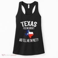 Feed me brisket and tell me I'm pretty Love Texas BBQ Women's Tank Top thumb 0