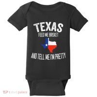 Feed me brisket and tell me I'm pretty Love Texas BBQ Baby Bodysuit thumb 0