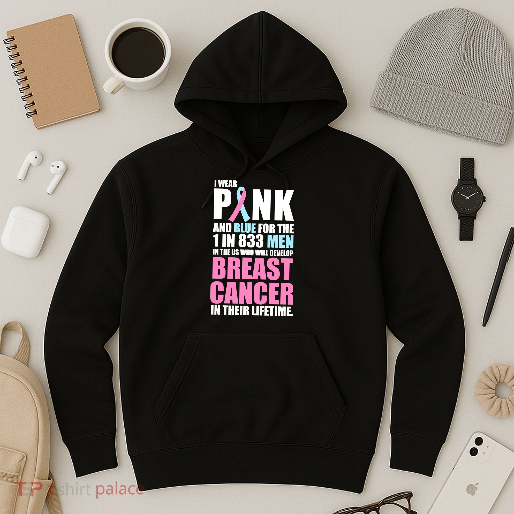 Fundraiser Male Breast Cancer Awareness Hoodie