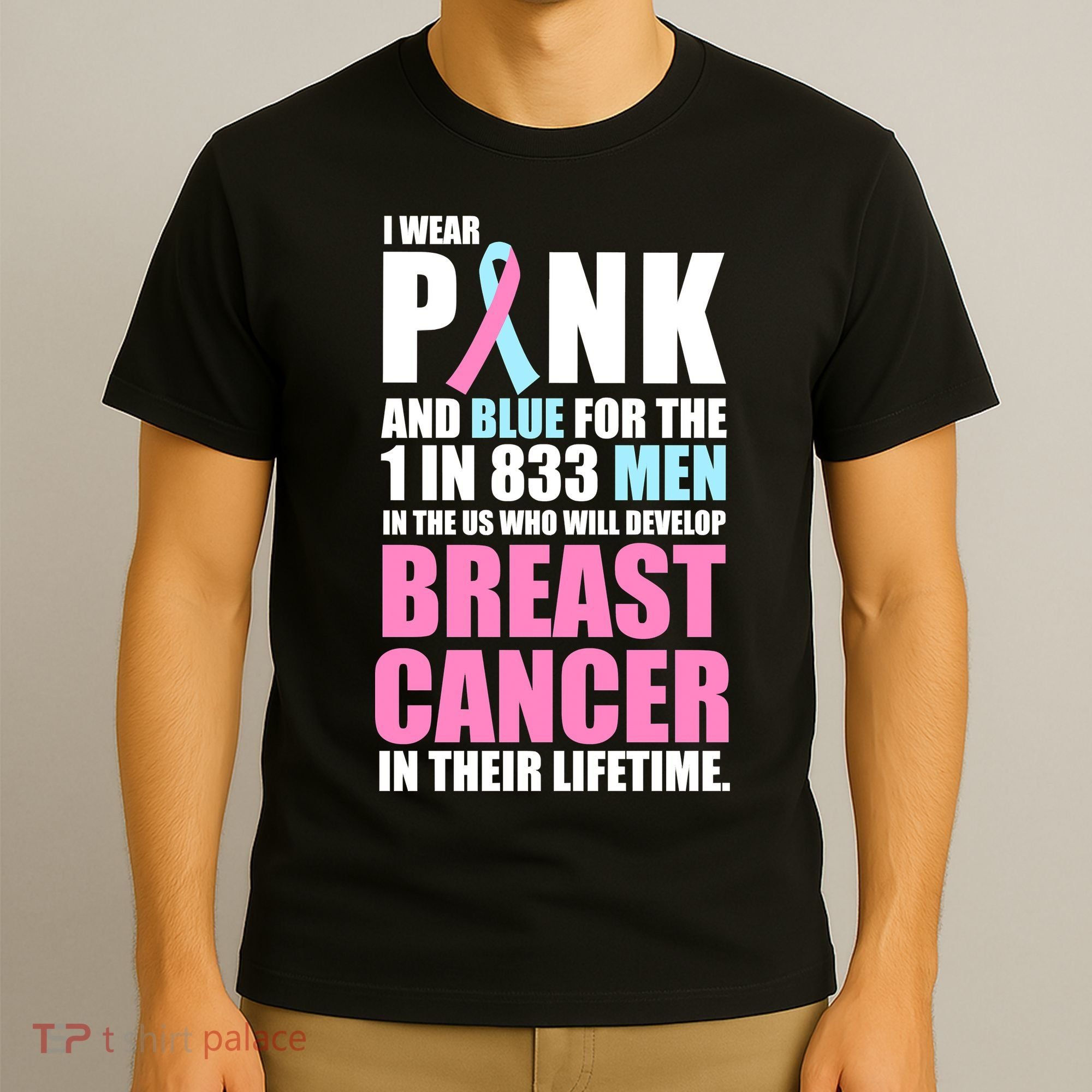 Fundraiser Male Breast Cancer Awareness T-Shirt