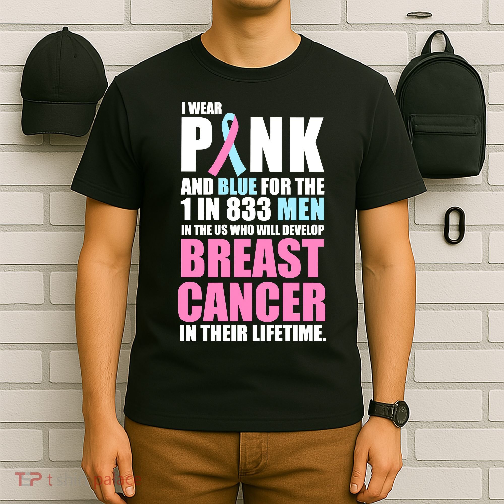 Fundraiser Male Breast Cancer Awareness T-Shirt