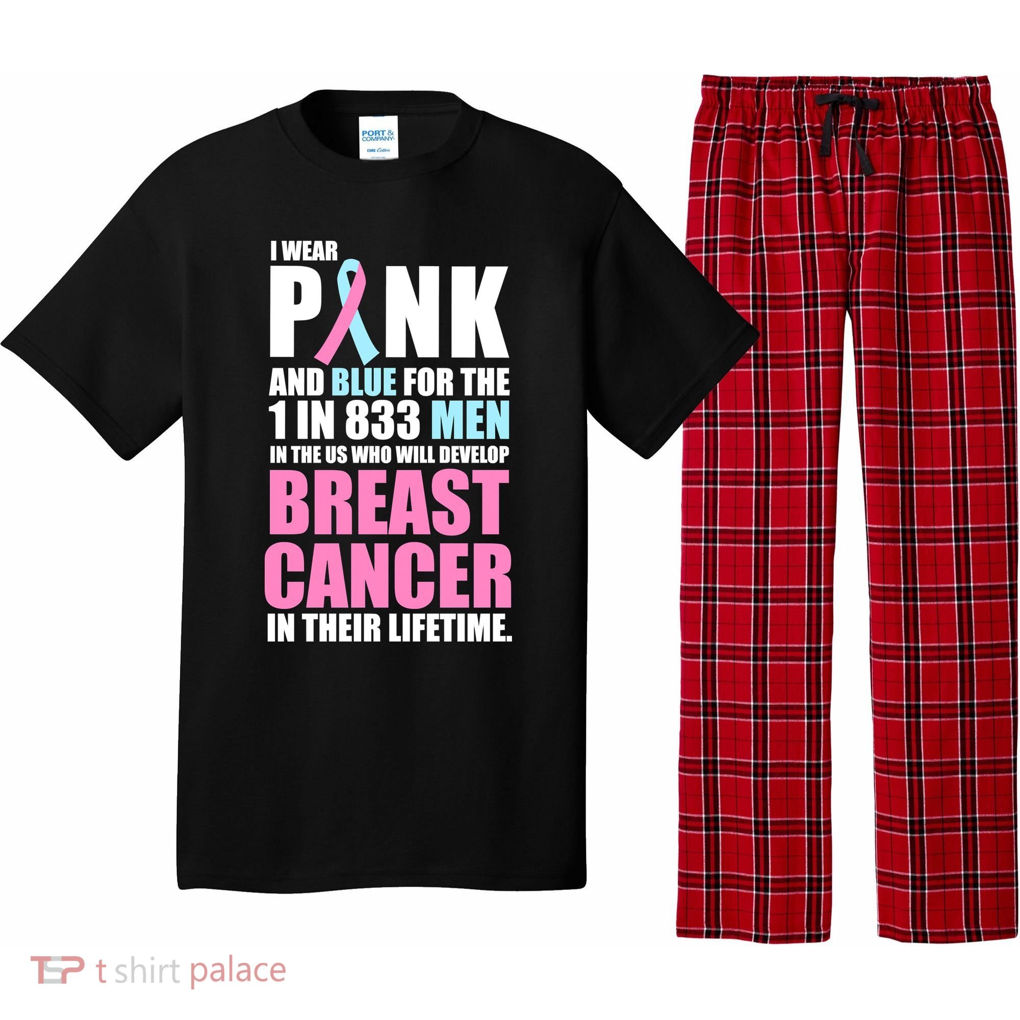 Fundraiser Male Breast Cancer Awareness Pajama Set
