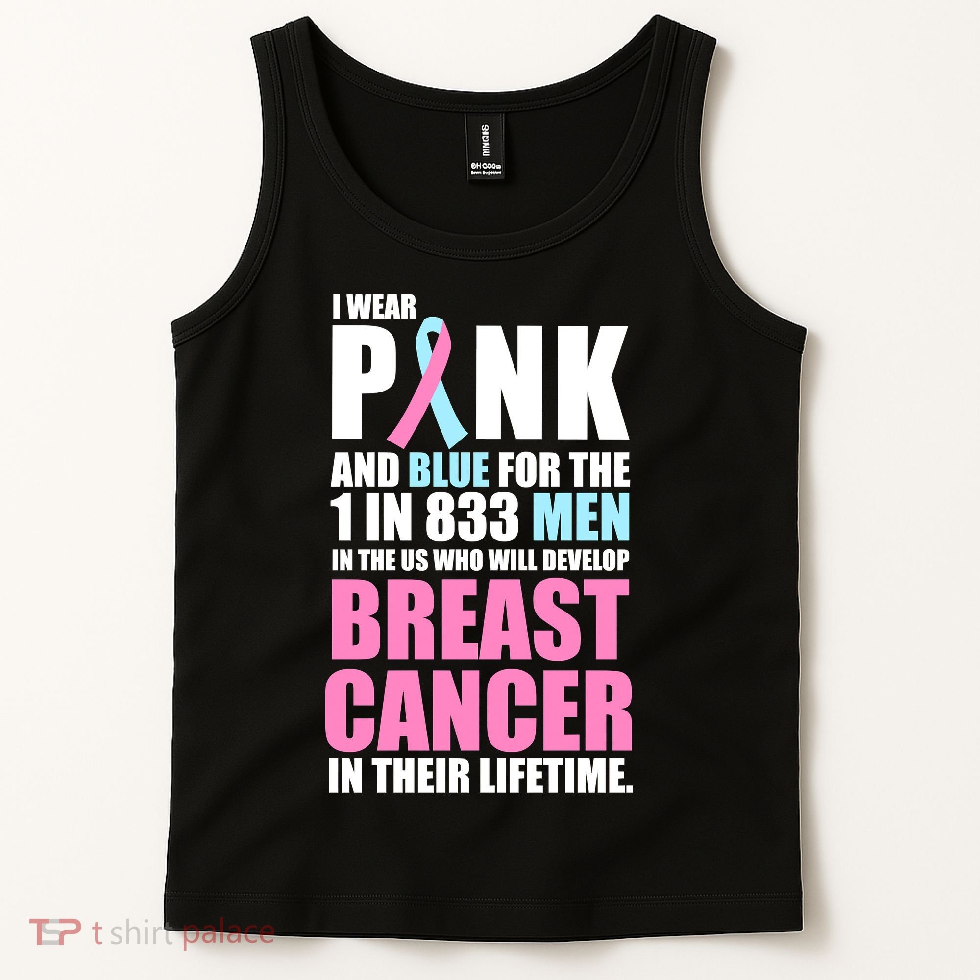 Fundraiser Male Breast Cancer Awareness Tank Top