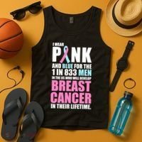 Fundraiser Male Breast Cancer Awareness Tank Top thumb 4