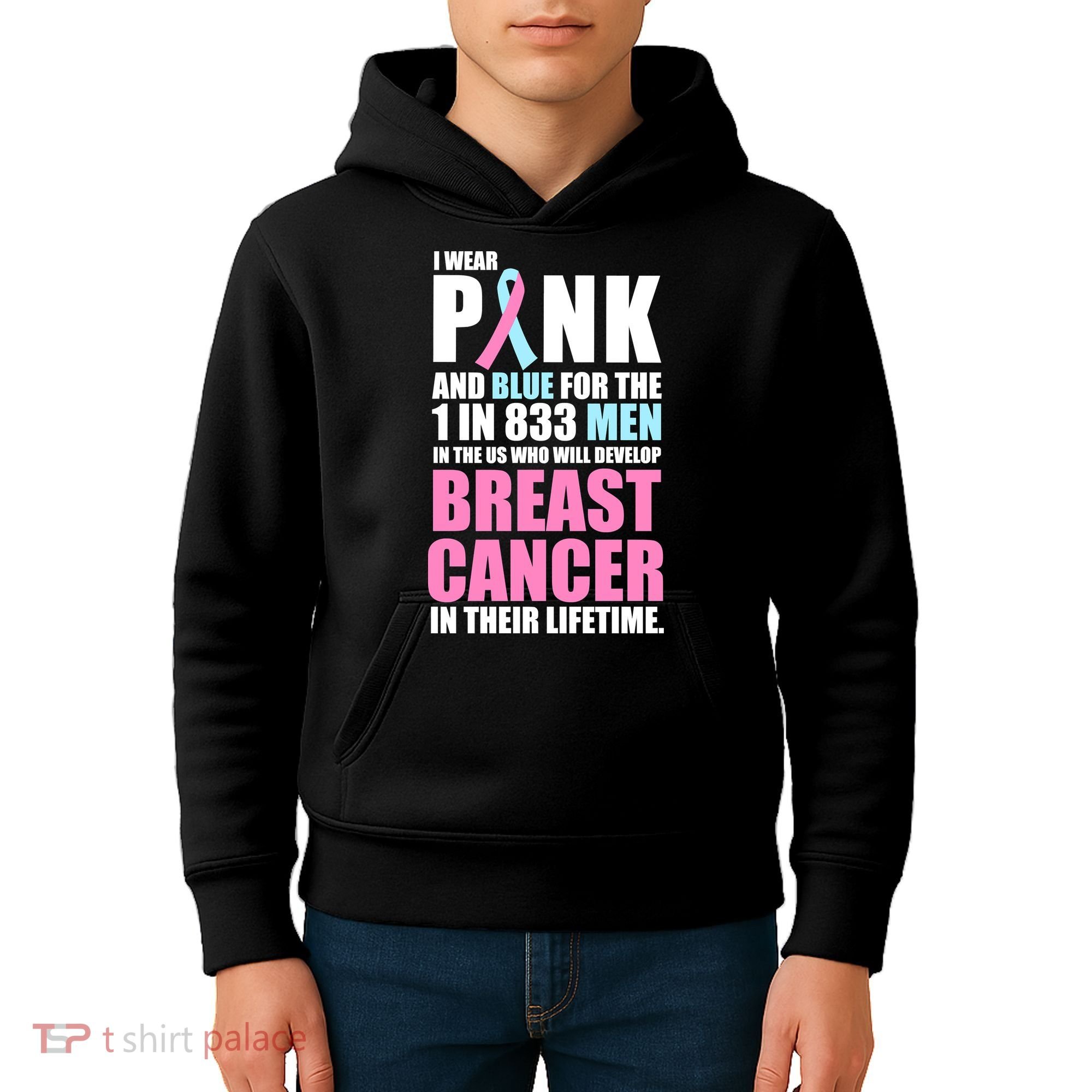 Fundraiser Male Breast Cancer Awareness Kids Hoodie