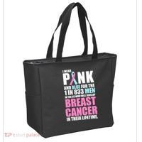 Fundraiser Male Breast Cancer Awareness Tote Bag thumb 2