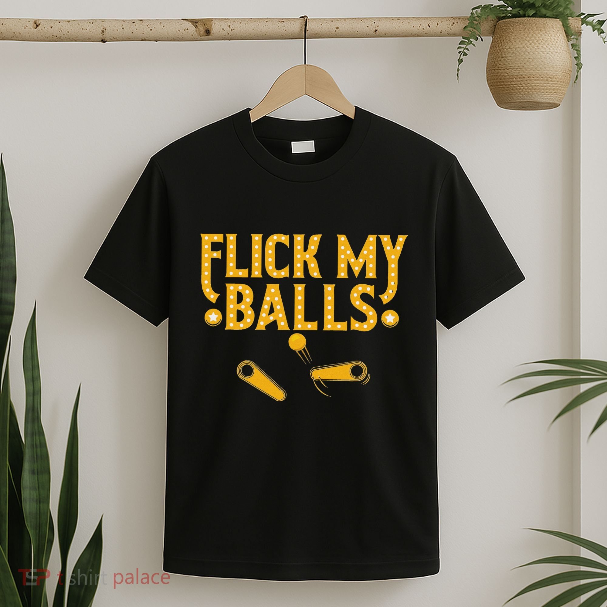 Flick My Balls Retro Vintage Multiball Pinball Arcade Game T-Shirt