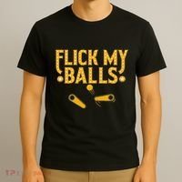 Flick My Balls Retro Vintage Multiball Pinball Arcade Game T-Shirt thumb 3