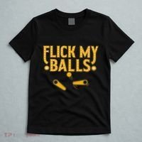 Flick My Balls Retro Vintage Multiball Pinball Arcade Game T-Shirt thumb 5