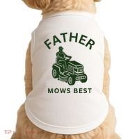 Father Mows Best Family Daddy Dad Doggie Tank thumb 0