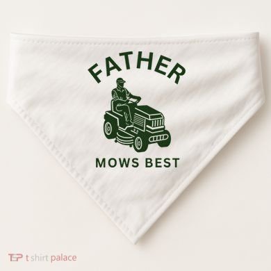 Father Mows Best Family Daddy Dad USA-Made Doggie Bandana