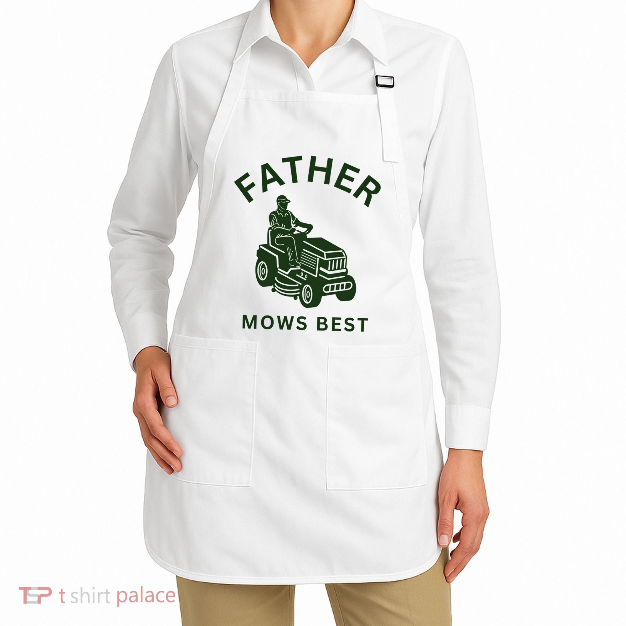 Father Mows Best Family Daddy Dad Apron