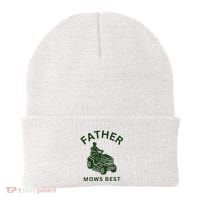 Father Mows Best Family Daddy Dad Beanie thumb 0