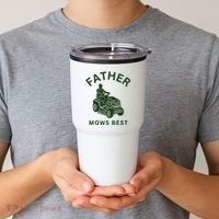 Father Mows Best Family Daddy Dad Tumbler thumb 2