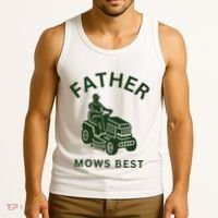 Father Mows Best Family Daddy Dad Tank Top thumb 3